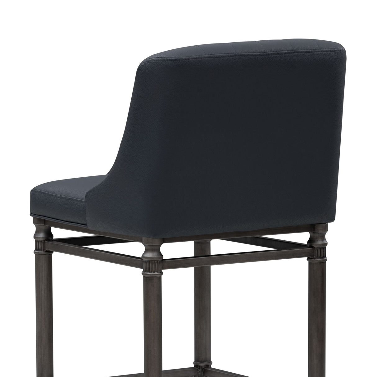 Marvin - Steel Frame Faux Leather Upholstered Bar Height Barstool