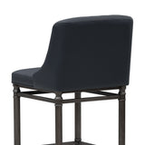 Marvin - Steel Frame Faux Leather Upholstered Bar Height Barstool