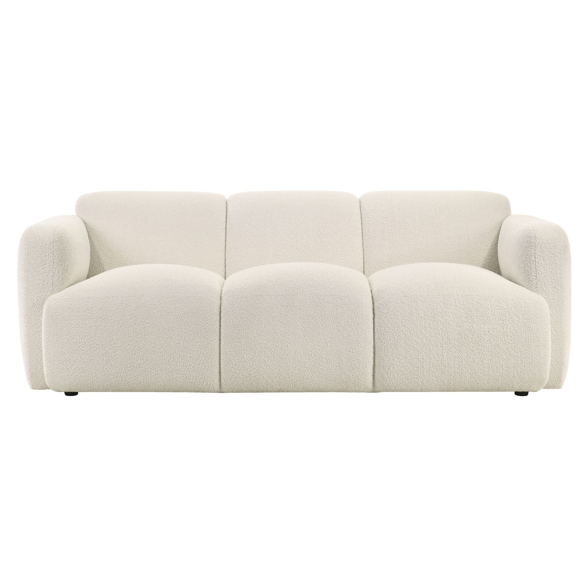 Sierra Boucle Fabric Sofa With Rounded Arms