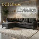 L - Shaped Sectional Sofa With Movable Left Chaise
