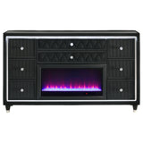 Mika - 8 Drawer LED Fireplace Dresser