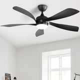 52" Ceiling Fan With 3 Color Dimmable LED Light, 5 Blades, Remote Control, Reversible DC Motor