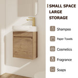 Wall Mounted Bathroom Vanity With Sink And Storage Rack, Soft Close Doors