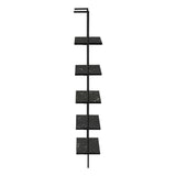 Bookshelf, Bookcase, Etagere, Ladder, 5 Tier, For Office, Marble Look Contemporary & Modern - Etageres - Alpine Outlets