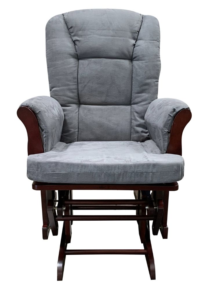 Adeliza - Microfiber Glider Chair With Ottoman - Gray - Stationary Chair & Ottoman - Alpine Outlets