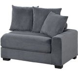 5 Piece Modular Sectional Set Couch With LAF & RAF Chairs, Living Room Furniture - Dark Gray
