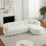 L - Shape Boneless Cloud Couch With 2 Throw Pillows For Living Room