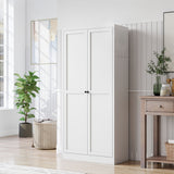 Kitchen Pantry Cabinet Adjustable Storage With 4 Shelves, Heavy Duty Freestanding Pantry Organizer - White