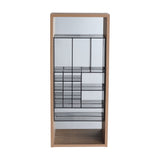 12" Wall Mounted Mirror Cabinet With Storage - Imitative Oak