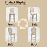 French Country Bar Chairs & Round Back (Set of 2)