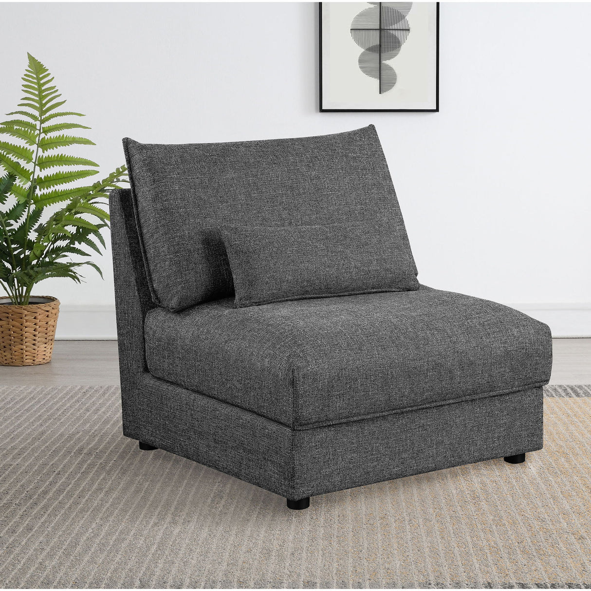 Wakefield - Upholstered Armless Slipper Chair - Black