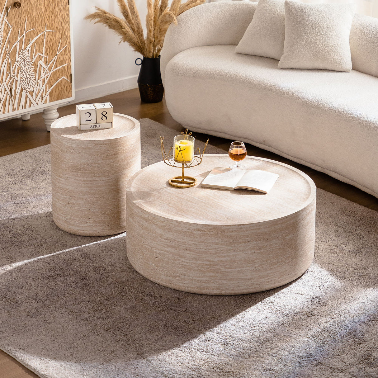 Modern Round Table With Mars Pattern For Living Room