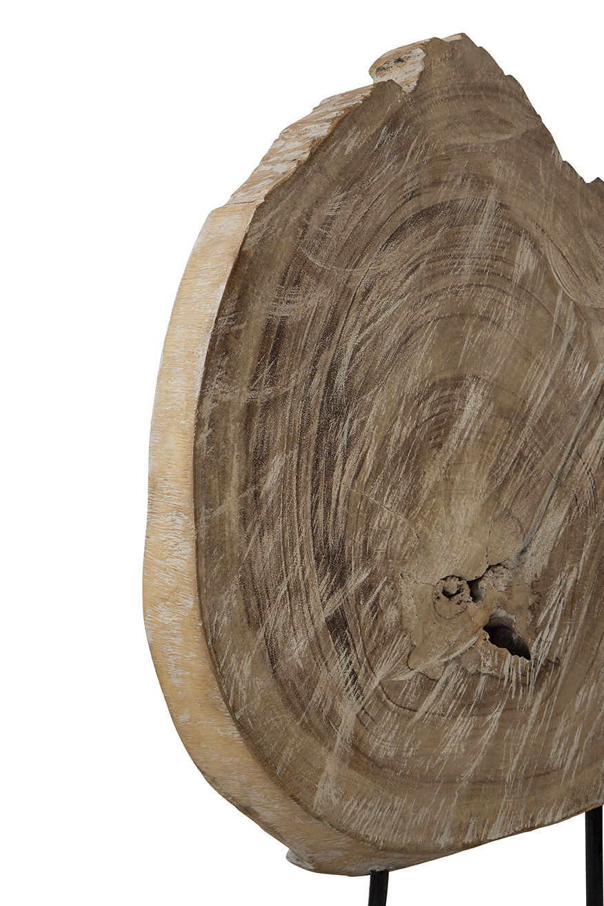 Wood Sculpture - Light Brown / Black
