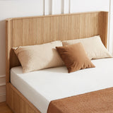 Wave Pattern Headboard Platform Bed Frame