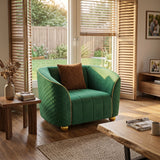 Single Sofa With Deep Seating And Durable Frame - Green
