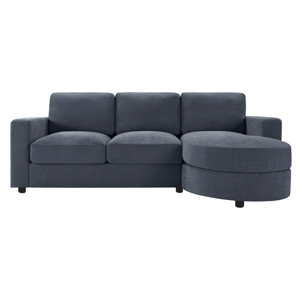 Modern L-Shaped Sectional Sofa With Curved Chaise, USB Ports, And Side Storage Pockets