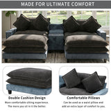 Sectional Sofa With Removable Ottomans, USB Ports, Cup Holders & Storage - Gray / Light Blue