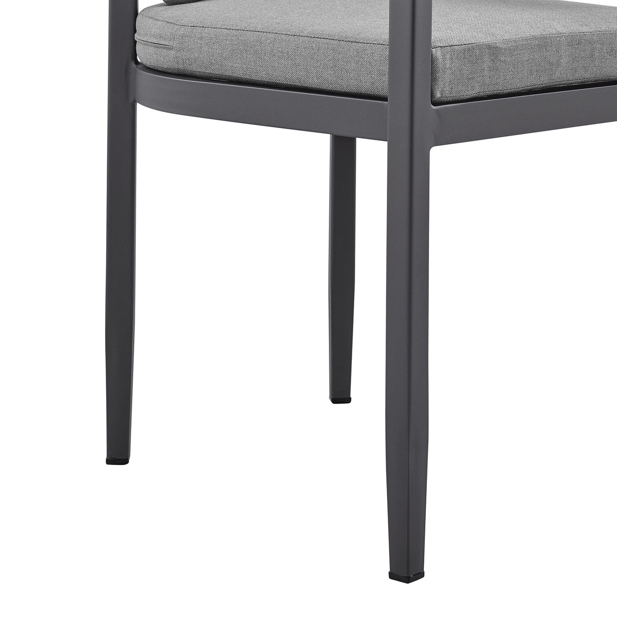 Menorca - Outdoor Patio Dining Chairs In Aluminum With Gray Cushions - (Set Of 2)