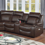 Power Motion Reclining Sectional Set With Console