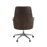 Dasan Dark Brown Top Grain Leather & Iron Swivel Office Chair