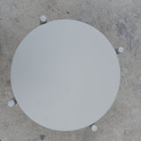Round Outdoor Coffee Table With Shelf For Garden - Gray