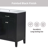 Modern Bathroom Vanity With Sink, Freestanding Design With Drawers And Doors