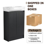 Freestanding Bathroom Vanity With Sink And Storage Rack, Soft Close Doors Base With Basin