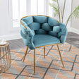 Luxury Modern Simple Leisure Velvet Single Sofa Chair Bedroom Lazy Person Household Dresser Stool Manicure Table Back Chair - Chair Sets - Alpine Outlets