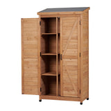 Outdoor Storage Shed With Top Tall Vertical Tool Cabinet - Gold