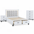 Bedroom Set, Bed With Drawers And Upholstered Headboard LED Lighting - 3 Piece Bedroom Sets available at Alpine Outlets in Denver