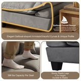 Modular Sectional Sofa With Movable Ottoman & Pillows
