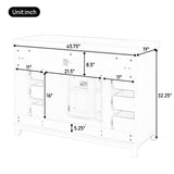 Bathroom Vanity Cabinet Only, 6 Soft Close Drawers & Double Doors - White