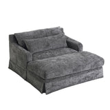 Sofa Bed Loveseat With Textured Surface And 2 Cushions