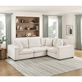 Beige Chenille Modular Armless Chair - 🟢 Armless Chairs available at Alpine Outlets in Denver