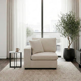 Beige Chenille Reversible One - Arm Modular Chair - 🟢 Arm Chairs available at Alpine Outlets in Denver