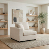 Beige Chenille Reversible One - Arm Modular Chair - 🟢 Arm Chairs available at Alpine Outlets in Denver