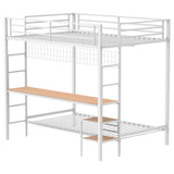 Bettoni Metal Full Over Twin Workstation Bunk Bed, Matte White - Bunk & Loft Beds available at Alpine Outlets in Denver