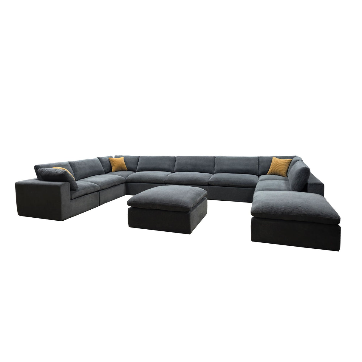 Custom Configuration Modular Sectional & Toss Pillows