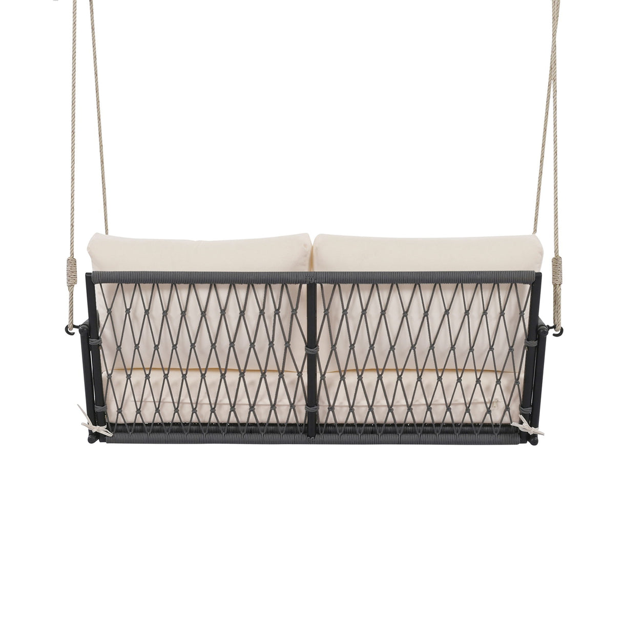 Outdoor Swing Sofa With Soft Cushions For Patio - Beige