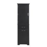 Tall Freestanding Bathroom Storage Cabinet With Adjustable Shelf And 2 Drawers