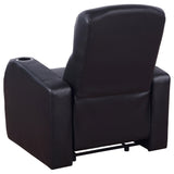 9 Piece Home Theater Seating Set With Recliners And Wedge Consoles - Black