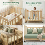 Portable Bedside Bassinet With 3 Heights, Mini Crib For Newborns - Natural Wood