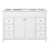 Bathroom Vanity Cabinet Only, 6 Soft Close Drawers & Double Doors - White