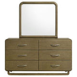 Bernardo - 6 Drawer Dresser And Mirror With Rounded Corners - Nutmeg Brown