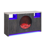 Nancy - Entertainment Unit With Bluetooth Speaker And LED Lighting - Gray