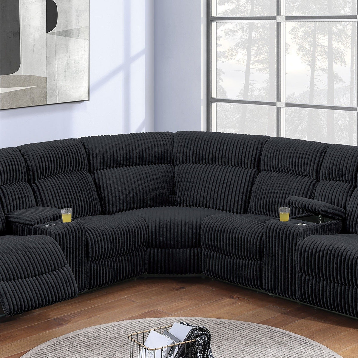 Power Motion Sectional LAF / RAF Loveseat With Console Cup Holders