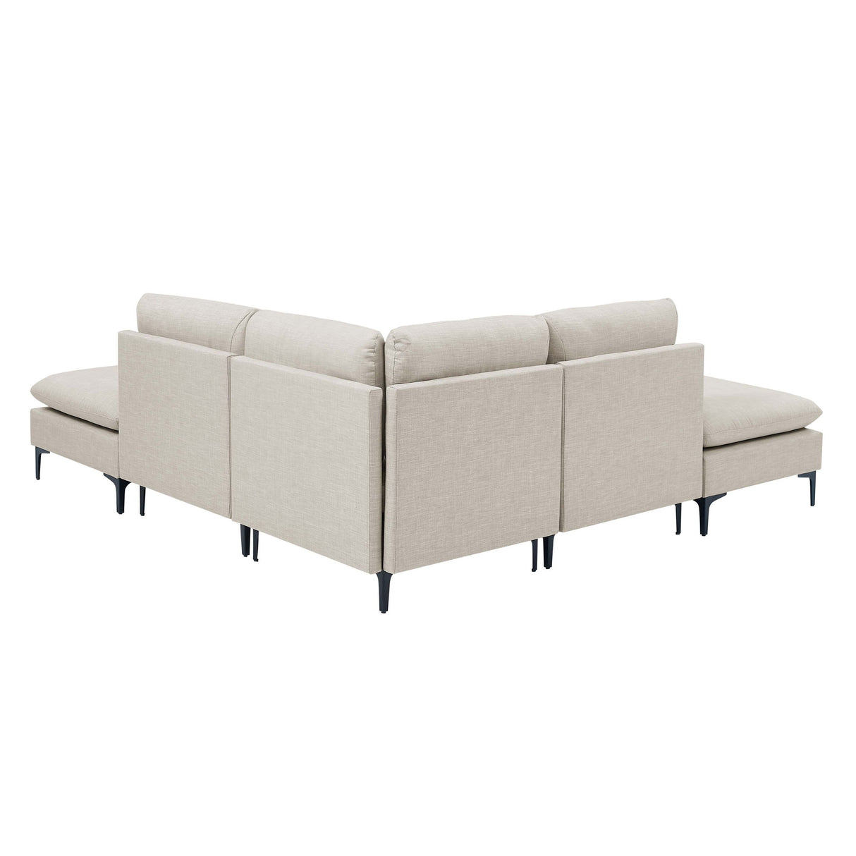 Upholstered Modular Sectional With Tall Legs, Medium Firm Seat
