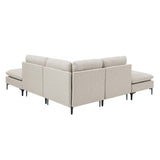 Upholstered Modular Sectional With Tall Legs, Medium Firm Seat