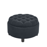 Storage Round Footstool Table Ottoman