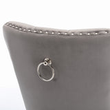 Nikki - Modern, High-End Tufted Solid Wood Contemporary Velvet Upholstered Dining Chair With Chrome Stainless Steel Plating Legs, Nailhead Trim (Set of 2) - Chair Sets - Alpine Outlets